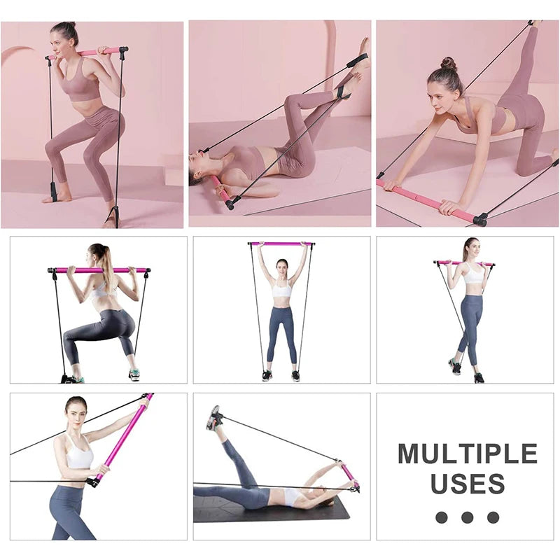 Barre de fitness à élastiques multifonctions - Votre sport à domicile