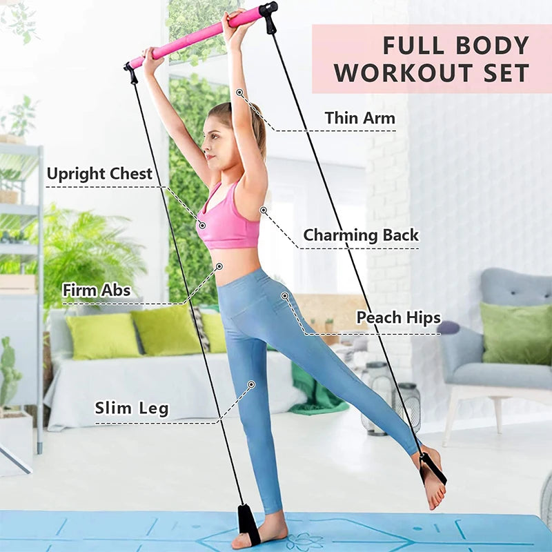 Barre de fitness à élastiques multifonctions - Votre sport à domicile