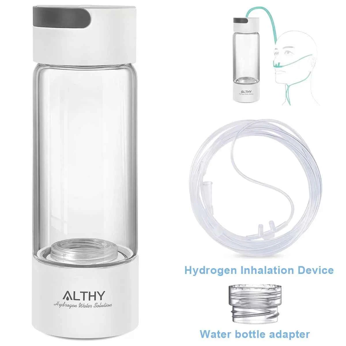 Générateur eau hydrogène portable avec dispositif d'inhalation et adaptateur de bouteille