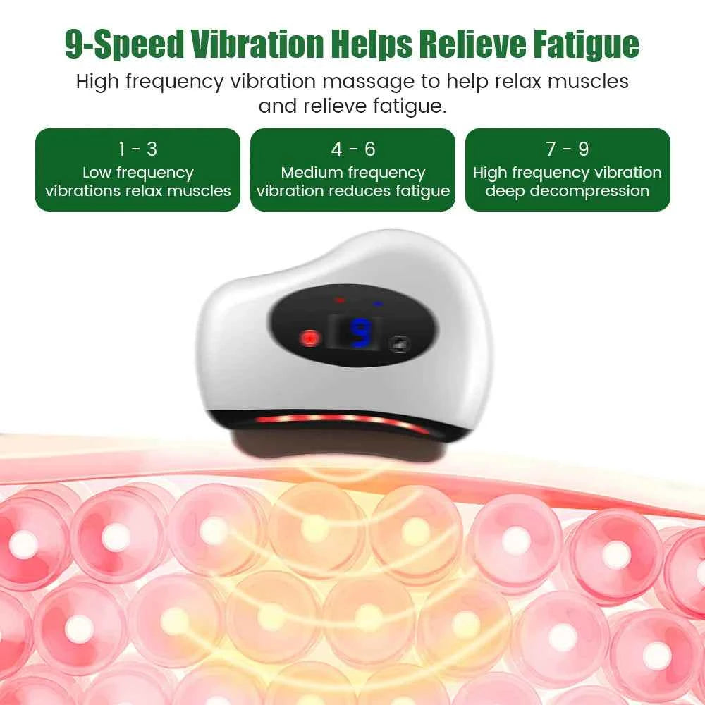 Appareil de massage Gua sha intelligent avec 9 vitesses de vibration pour relaxer les muscles et soulager la fatigue