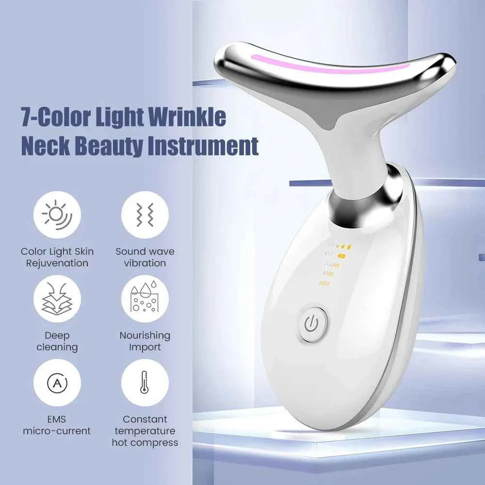 Appareil lifting visage maison avec 7 couleurs de lumière et fonction de vibration pour rajeunir la peau