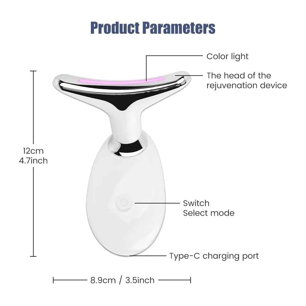 Appareil lifting visage maison avec lumière colorée et port de charge Type-C pour un usage pratique