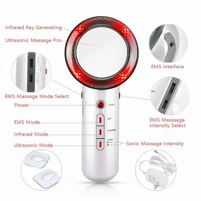 Appareil massage à domicile avec fonction infrarouge et modes de massage ultrasonique pour une relaxation optimale