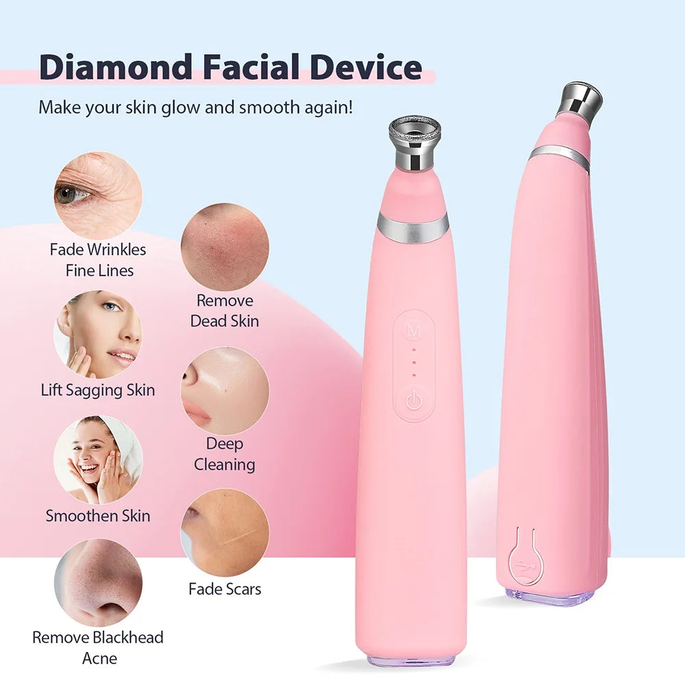 Appareil micro dermabrasion maison en rose pour une peau lisse et éclatante, avec fonction anti-rides