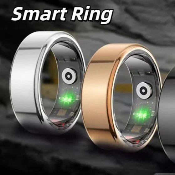 Bague connectée bien-être en argent et or avec capteurs de santé intégrés