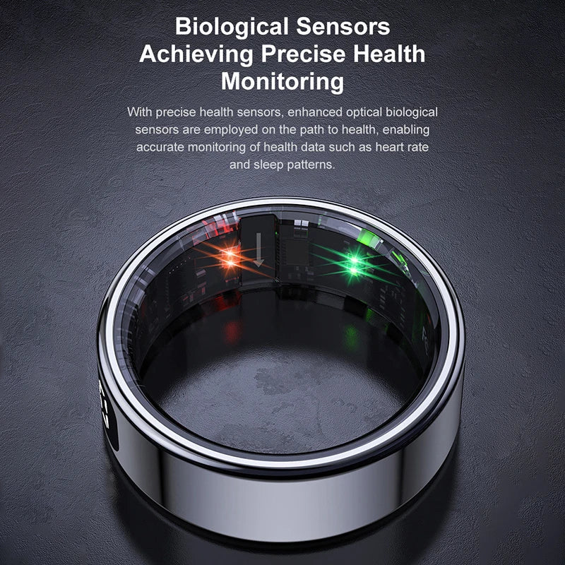 Bague connectée sport santé avec capteurs biologiques pour le suivi de la santé et des activités