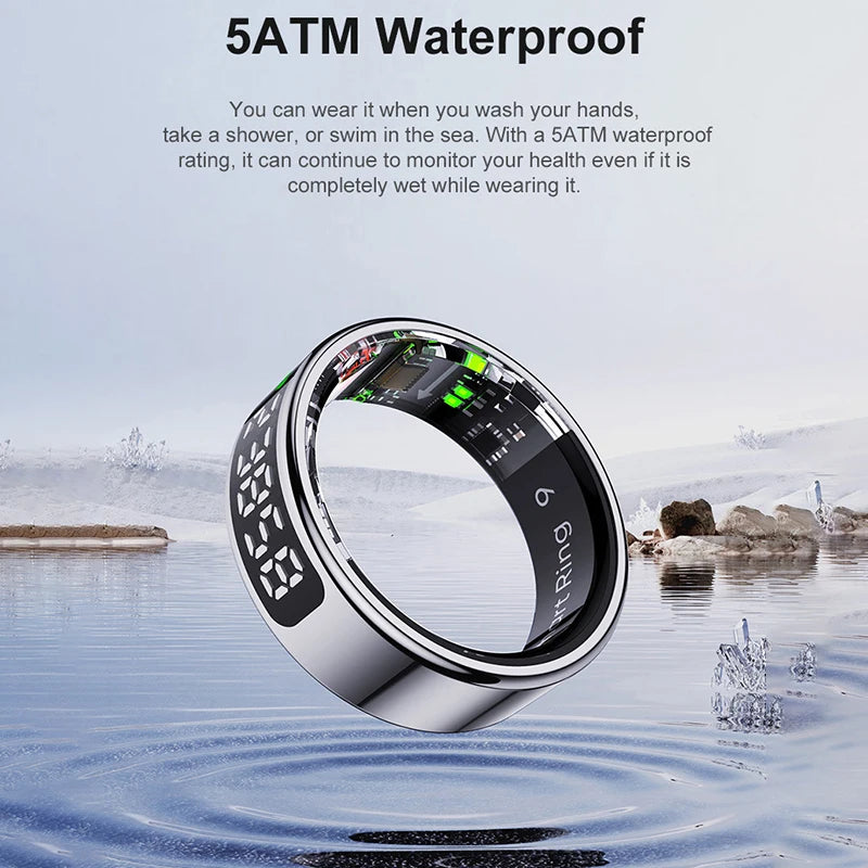 Bague connectée sport santé étanche 5ATM, idéale pour suivre votre santé en toute condition