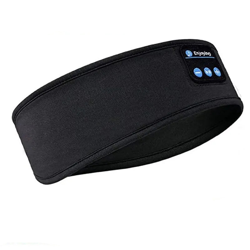Bandeau audio intelligent noir avec commandes intégrées pour écouter de la musique et se détendre.