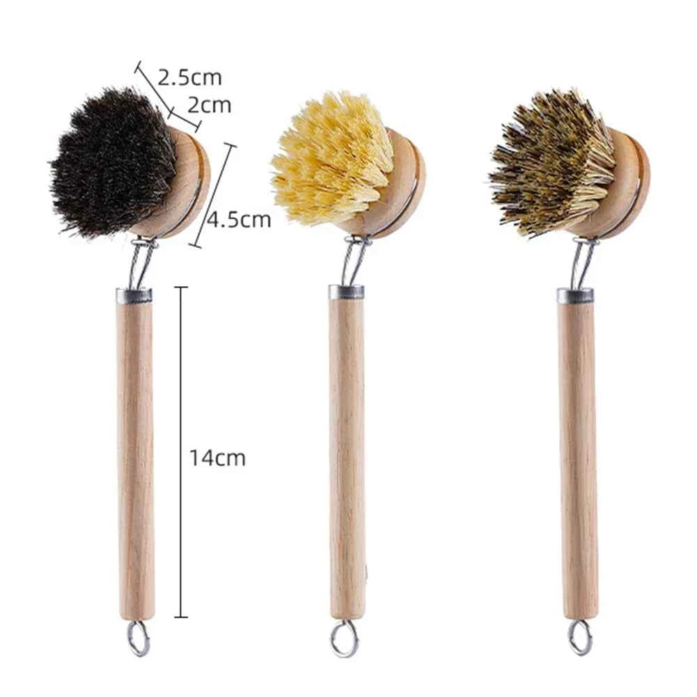 Brosse de nettoyage écologique en bois avec poils doux pour un nettoyage efficace et respectueux de l'environnement