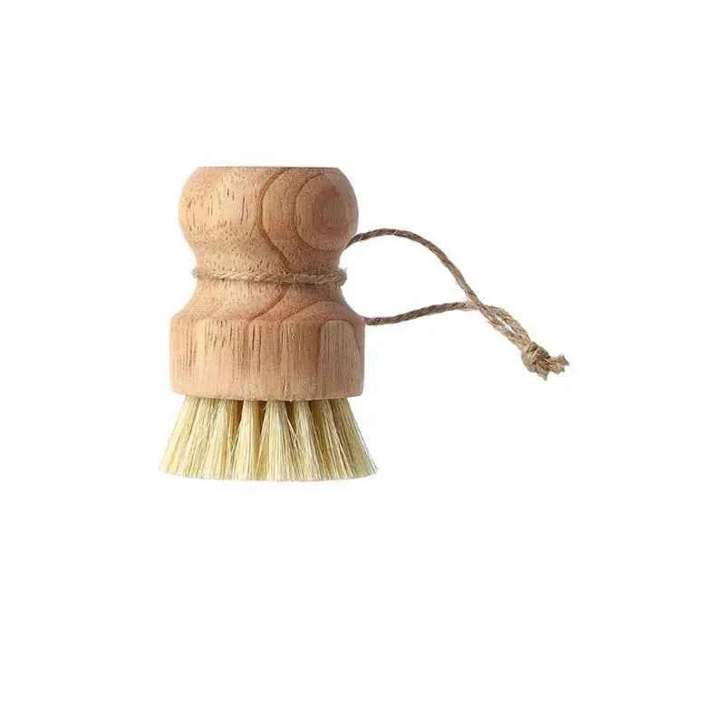 Brosse de nettoyage écologique en bois avec poils naturels pour un usage durable et respectueux de l'environnement