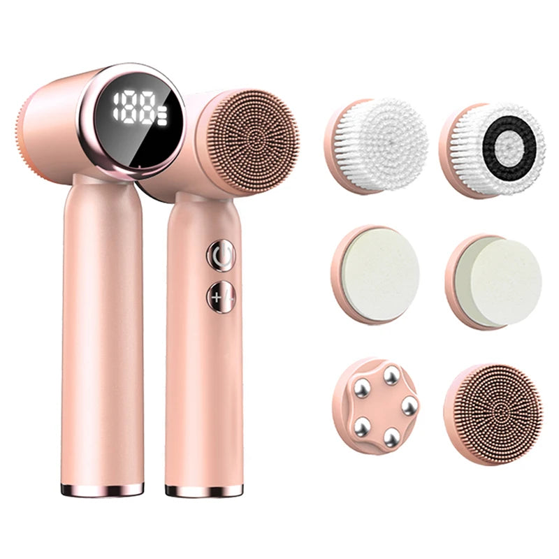 Brosse nettoyante sonique avec quatre têtes interchangeables pour un nettoyage en profondeur de la peau