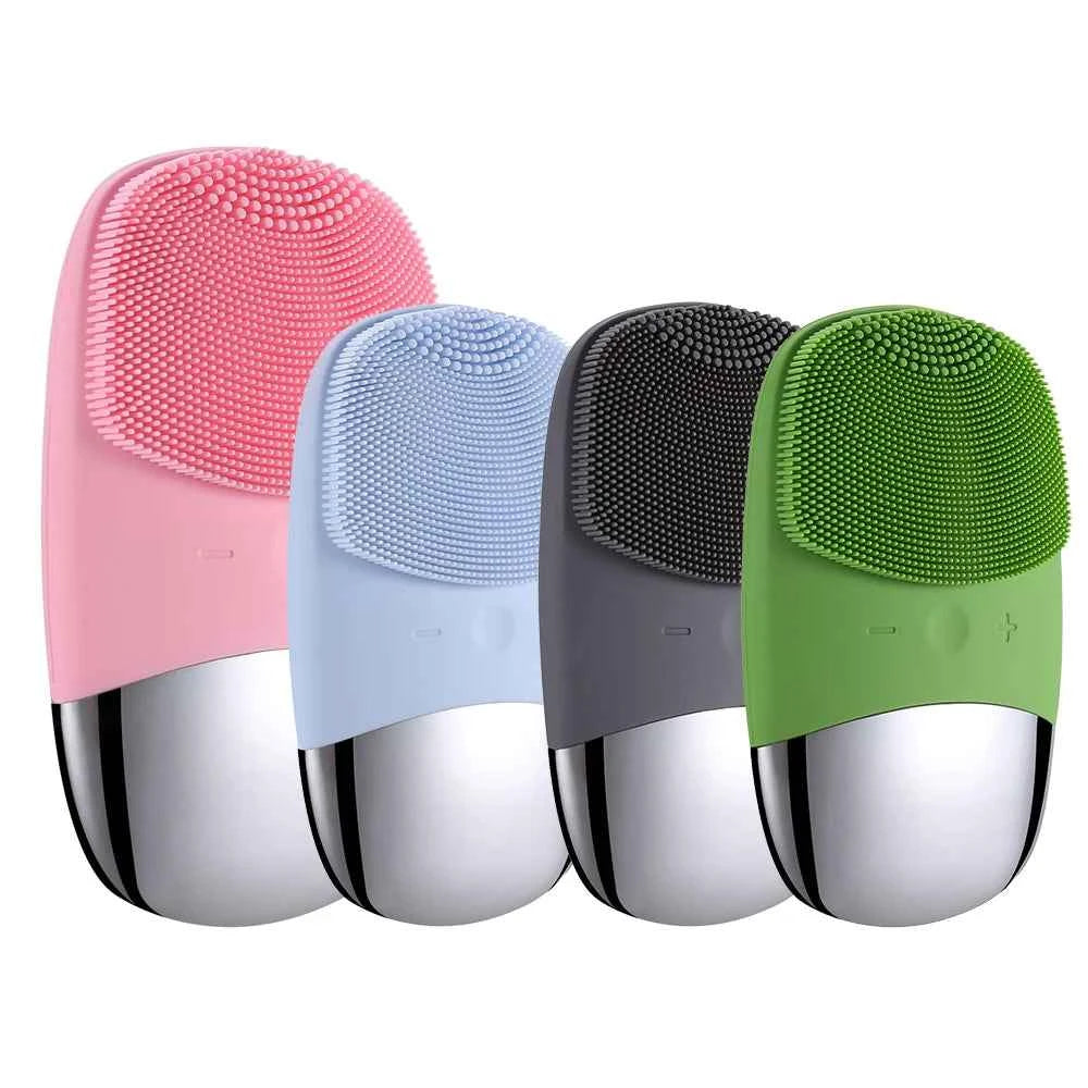 Ensemble de brosses nettoyantes soniques en plusieurs couleurs pour un nettoyage doux de la peau