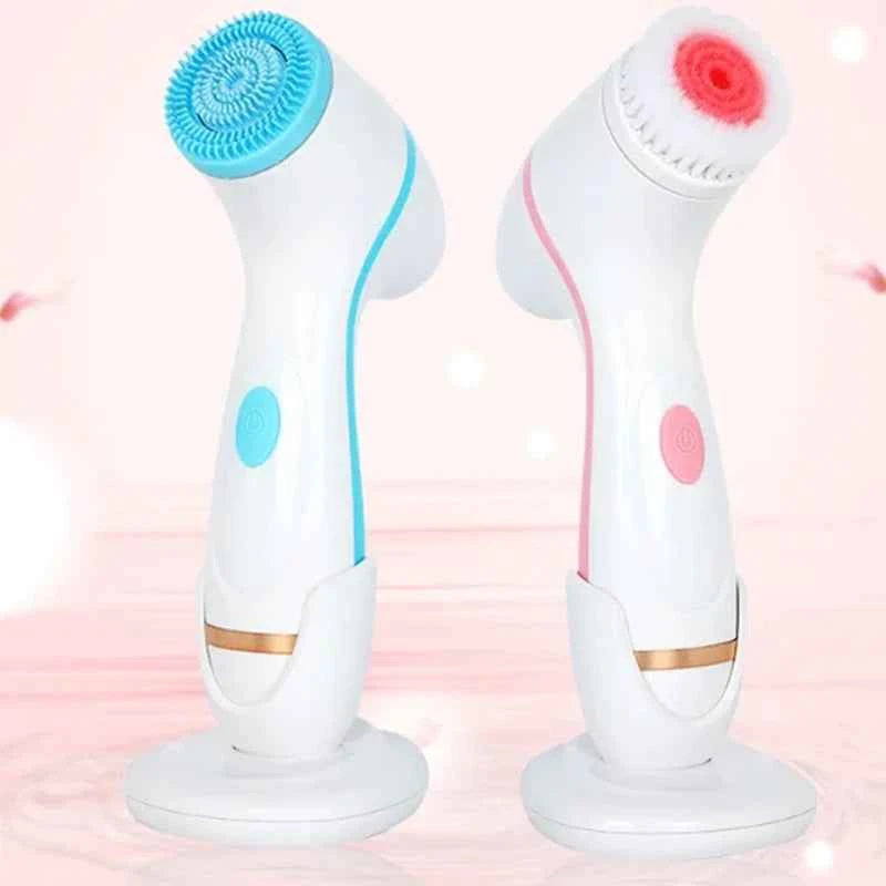 Brosse nettoyante ultrason avec deux têtes interchangeables pour un nettoyage en profondeur de la peau