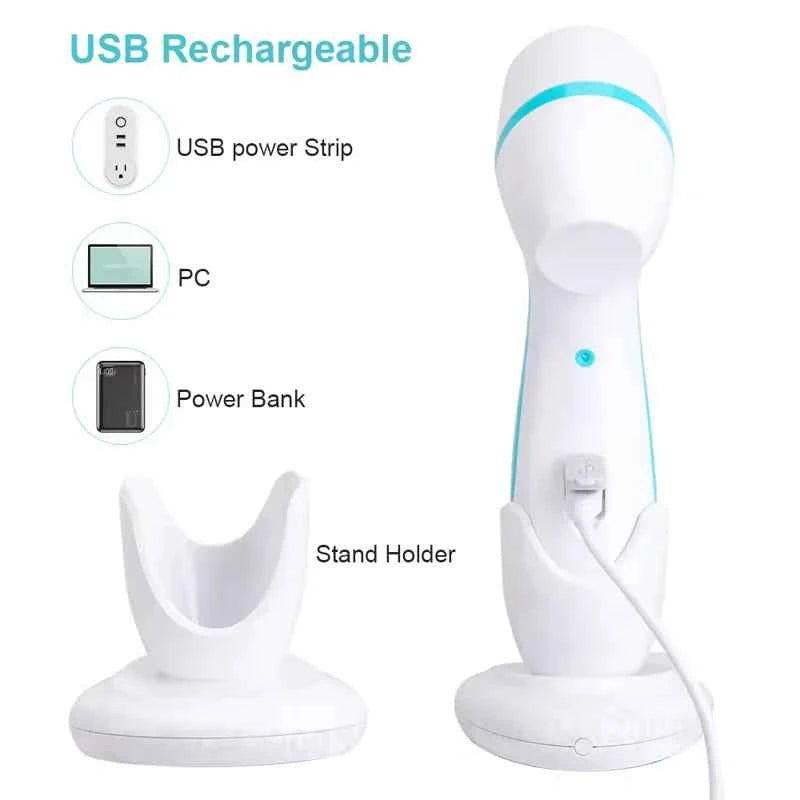 Brosse nettoyante ultrason rechargeable avec support élégant pour un soin de la peau efficace
