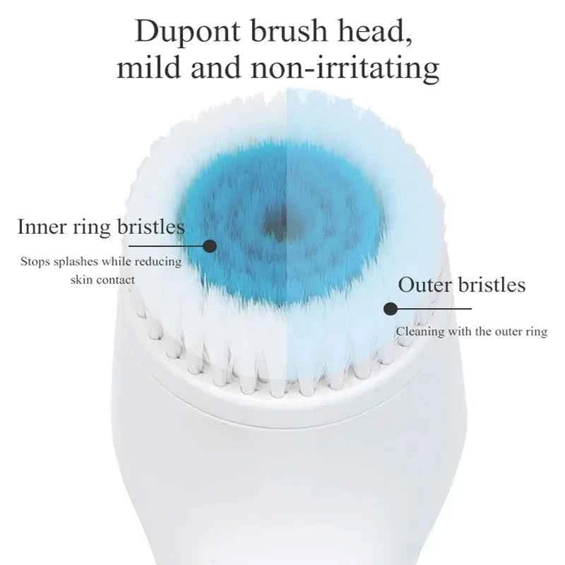 Brosse nettoyante ultrason avec tête en DuPont, douce et non irritante pour un nettoyage efficace