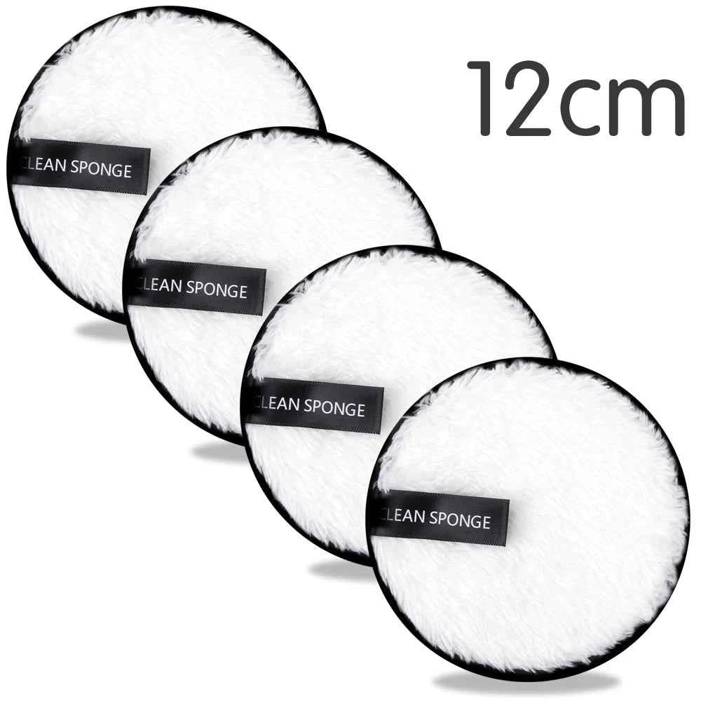 Ensemble de disques démaquillants réutilisables de 12 cm en tissu doux pour un nettoyage efficace