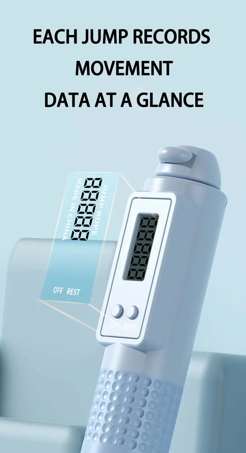 Corde à sauter connectée avec affichage numérique pour suivre les données de mouvement à chaque saut