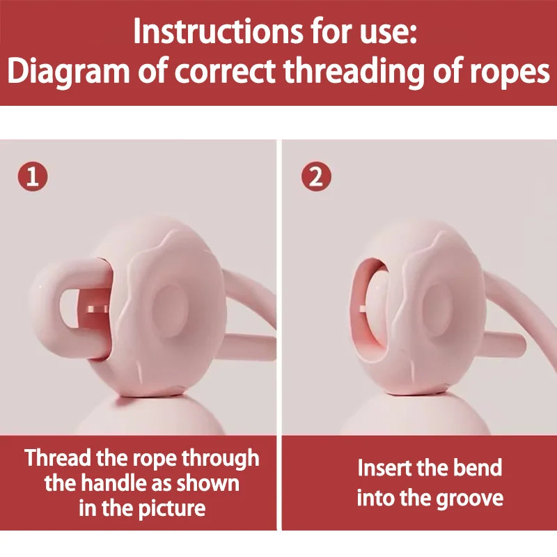 Corde à sauter connectée avec instructions pour le passage correct des cordes en deux étapes