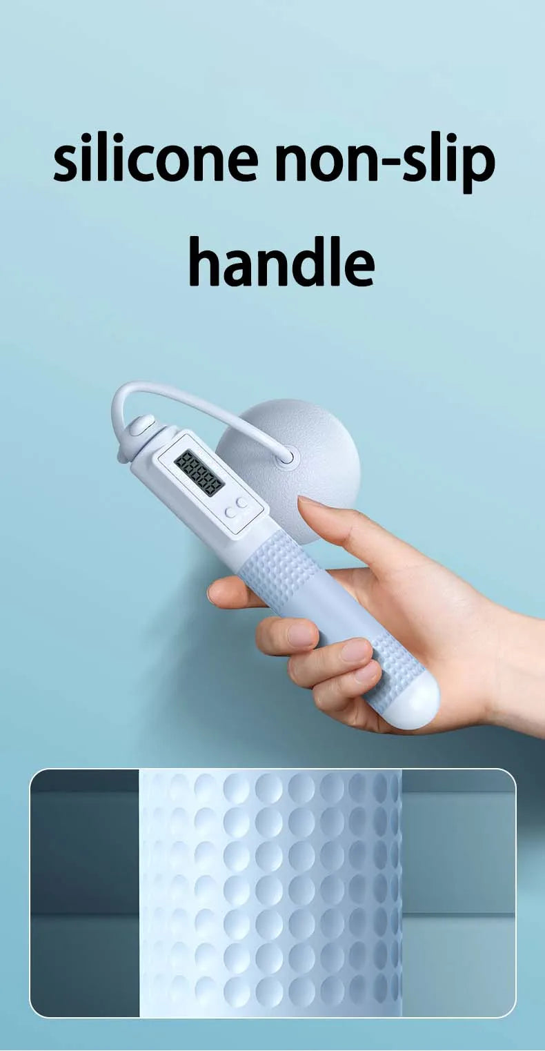 Corde à sauter connectée avec poignée en silicone antidérapante pour un entraînement efficace