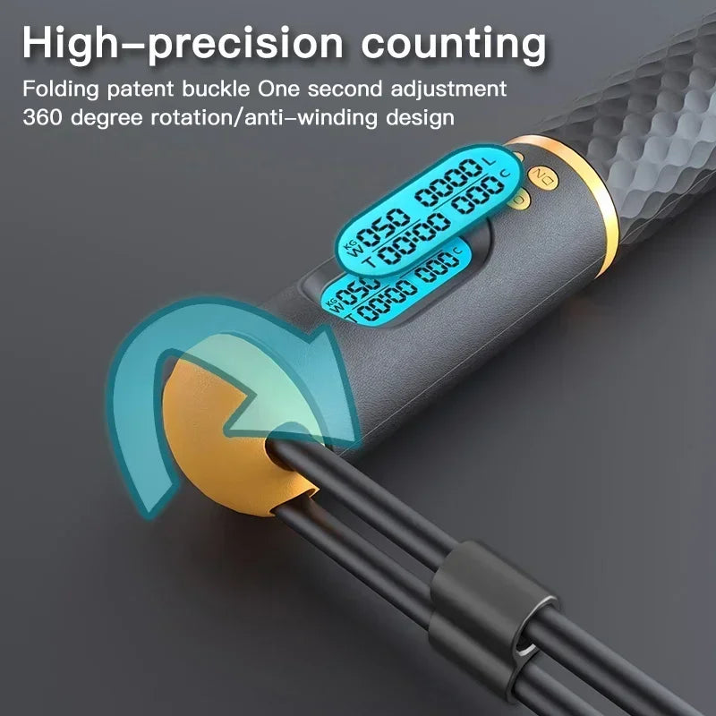 Corde à sauter intelligente avec fonctionnalité de comptage et design anti-enroulement