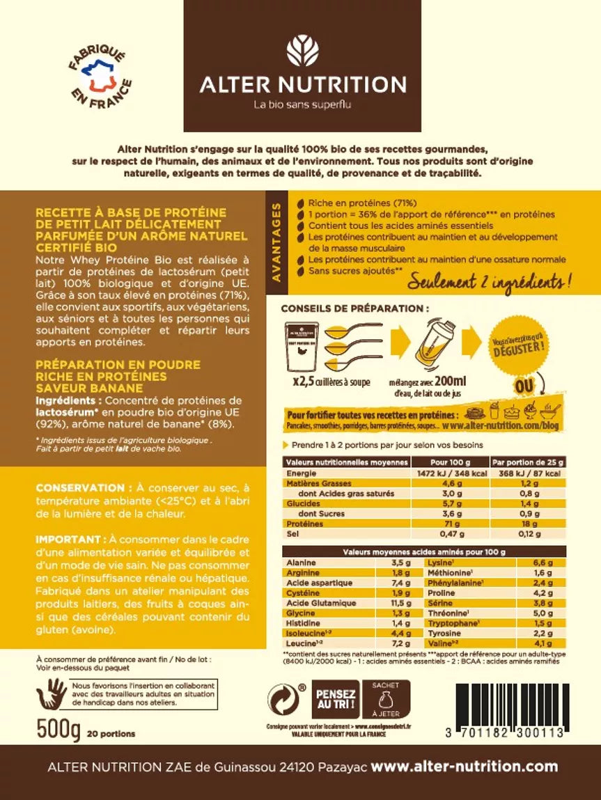 Protéine Whey Banane Bio