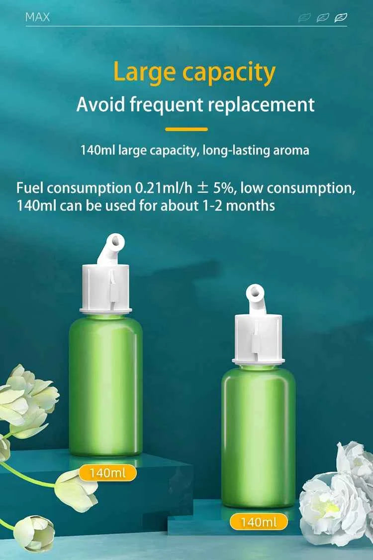 Diffuseur d'huiles essentielles décoratif de 140ml pour une utilisation prolongée et une belle présentation