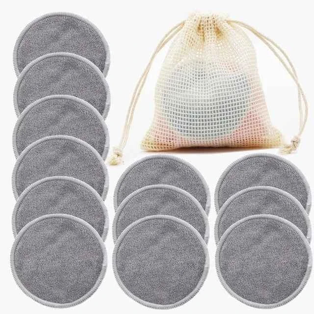 Ensemble de disques démaquillants réutilisables avec sachet en filet pour un nettoyage écologique