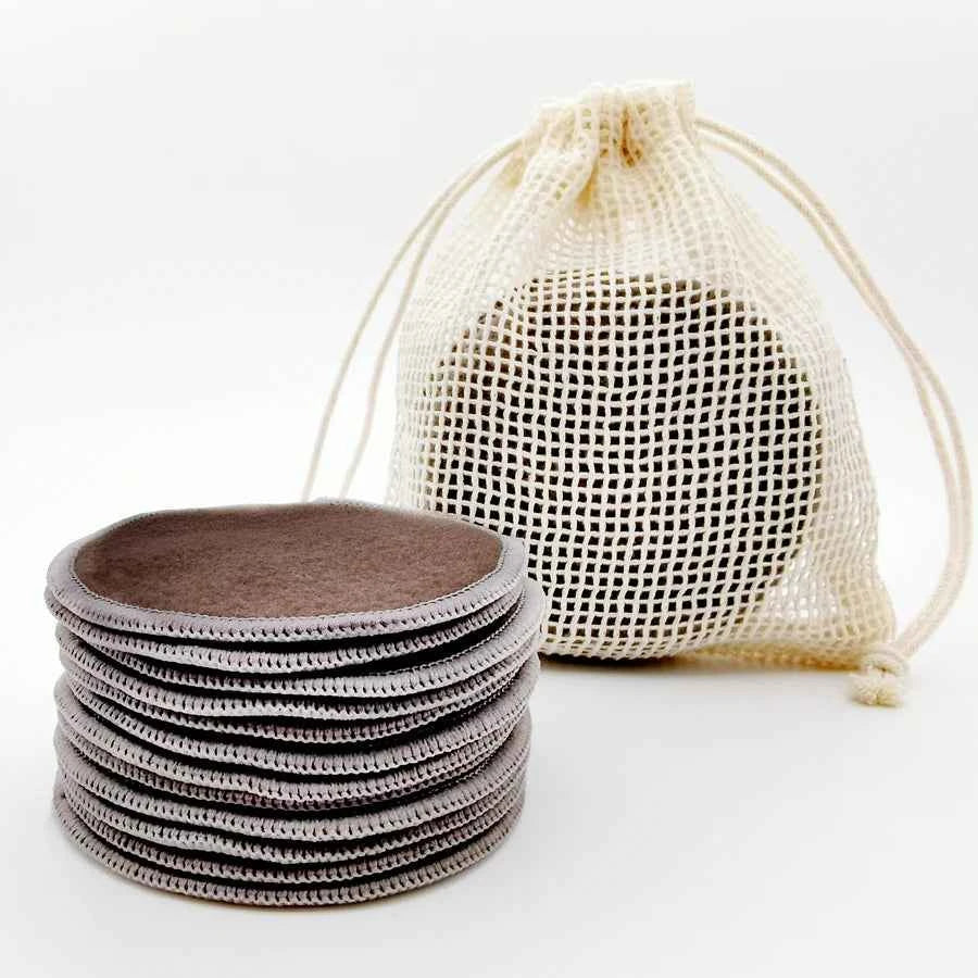 Ensemble de disques démaquillants réutilisables en coton avec sac en filet pour le rangement