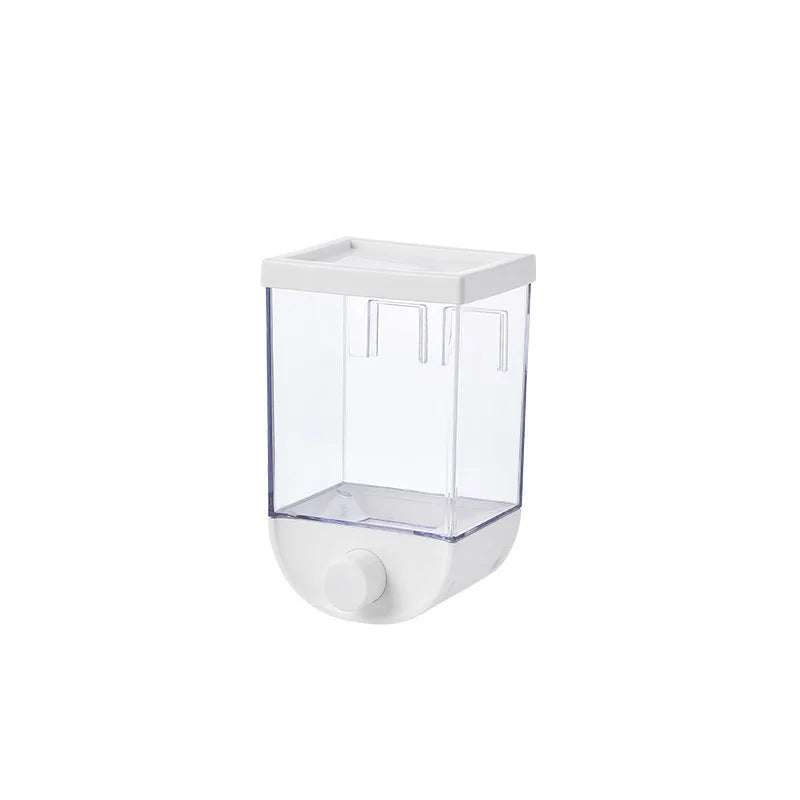 Distributeur alimentaire mural transparent avec bouchon de remplissage pratique pour une utilisation quotidienne