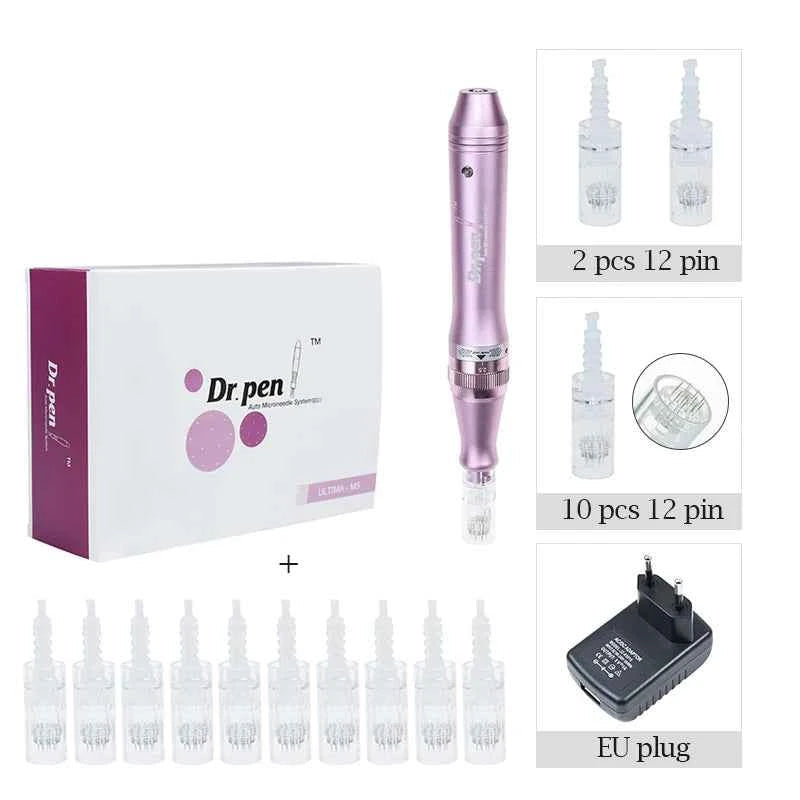 Kit de stylo microneedling professionnel Dr. Pen avec aiguilles interchangeables et alimentation