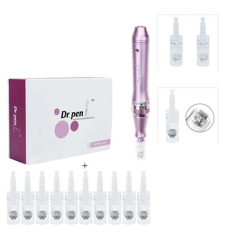 Stylo microneedling professionnel Dr. Pen avec cartouches pour soins de la peau et rajeunissement