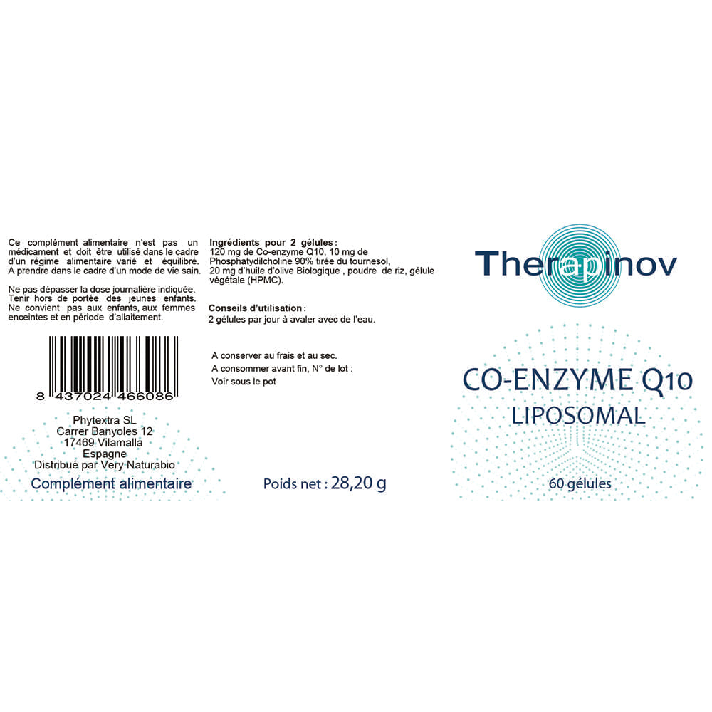 Co- Enzyme Q10 60 mg Liposomal : Antioxydant, Cœur & Circulation