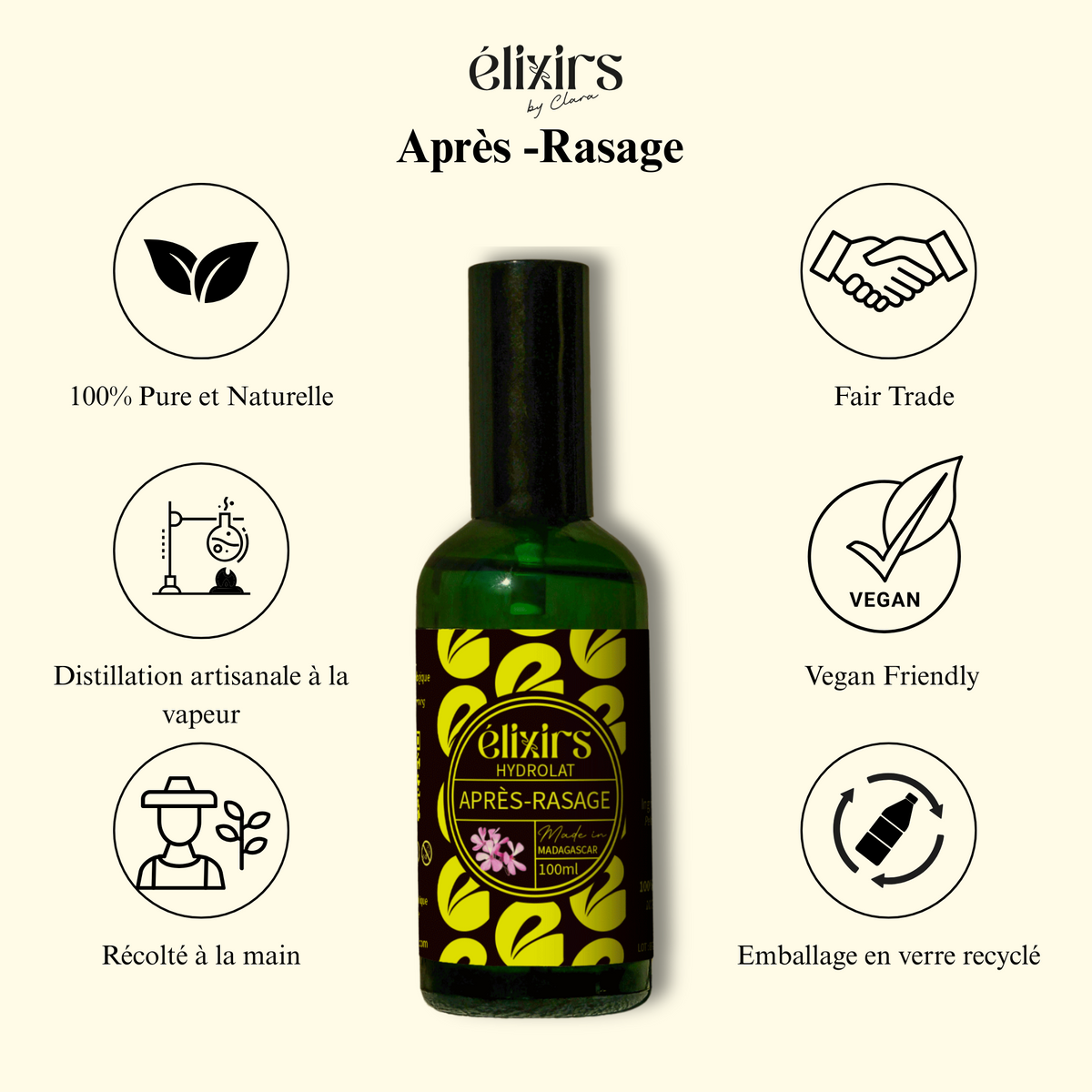 Après-Rasage Naturel à l'Hydrolat de Géranium Bio (Élixirs de Clara), photo 3