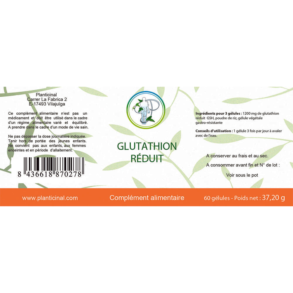 Glutathion Réduit GSH 1200 mg, pack x3 (Planticinal), photo 2