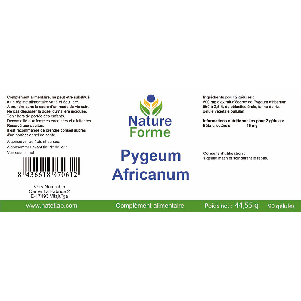 Pygeum Africanum 600 mg - Confort Prostate & Urinaire Homme