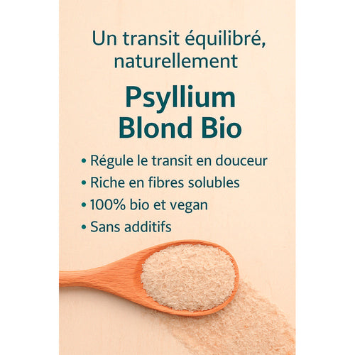 Psyllium Blond Bio 100% Téguments : Transit Régulier & Confort Digestif (Sans Oxyde d'Éthylène) - Very Natura