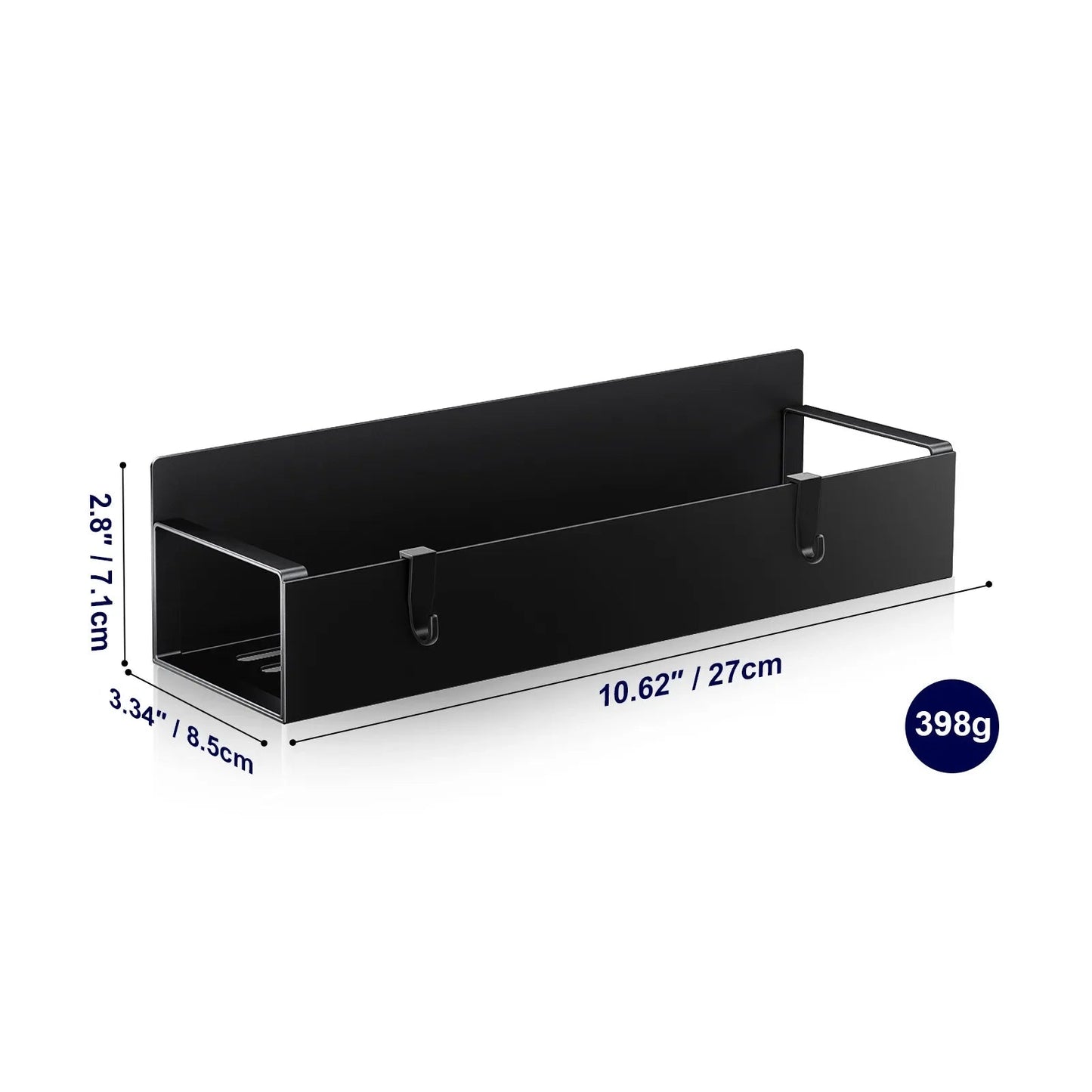 Étagère de cuisine magnétique noire avec compartiment pour un rangement pratique et moderne
