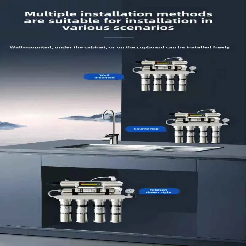Système de filtration d'eau 6 étapes avec UV pour installation murale ou sur comptoir