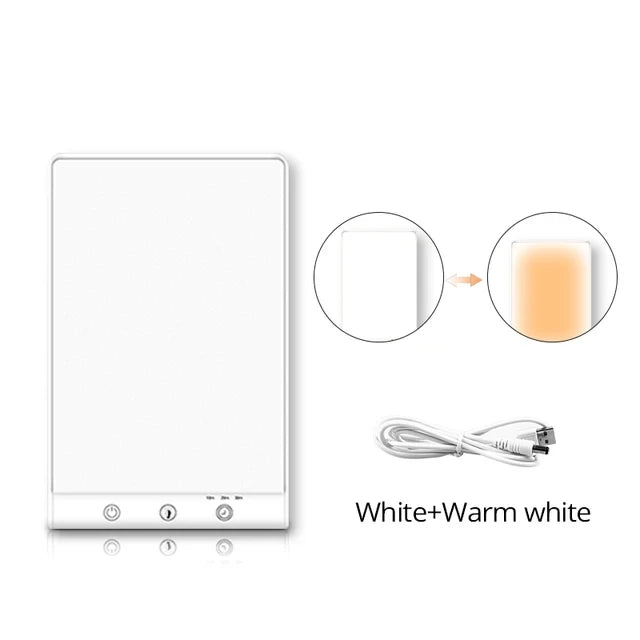 Lampe luminothérapie 12000 lux avec réglage de la température de couleur et câble USB