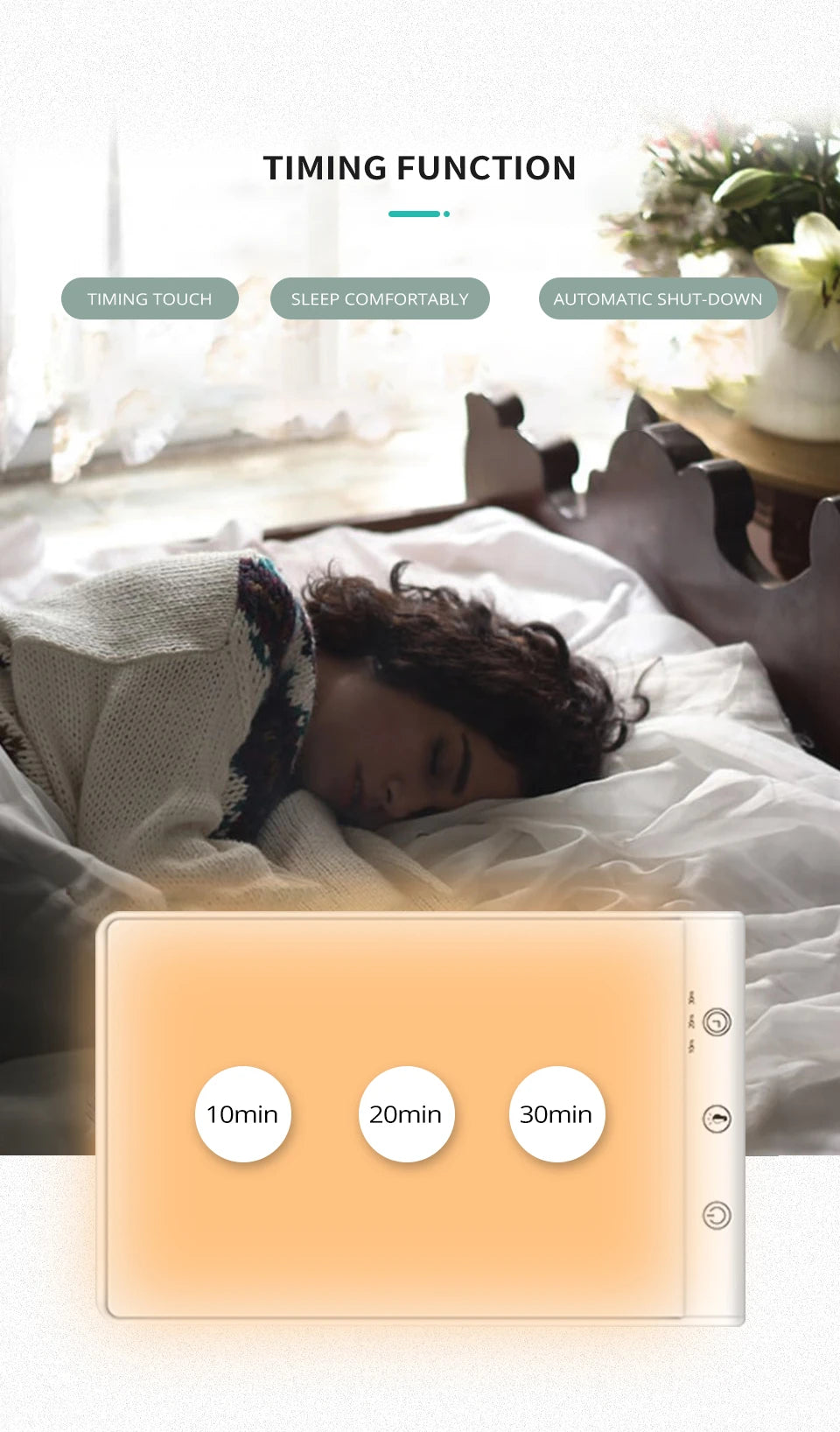 Lampe luminothérapie 12000 lux pour améliorer le bien-être et favoriser le sommeil avec fonction de minuterie
