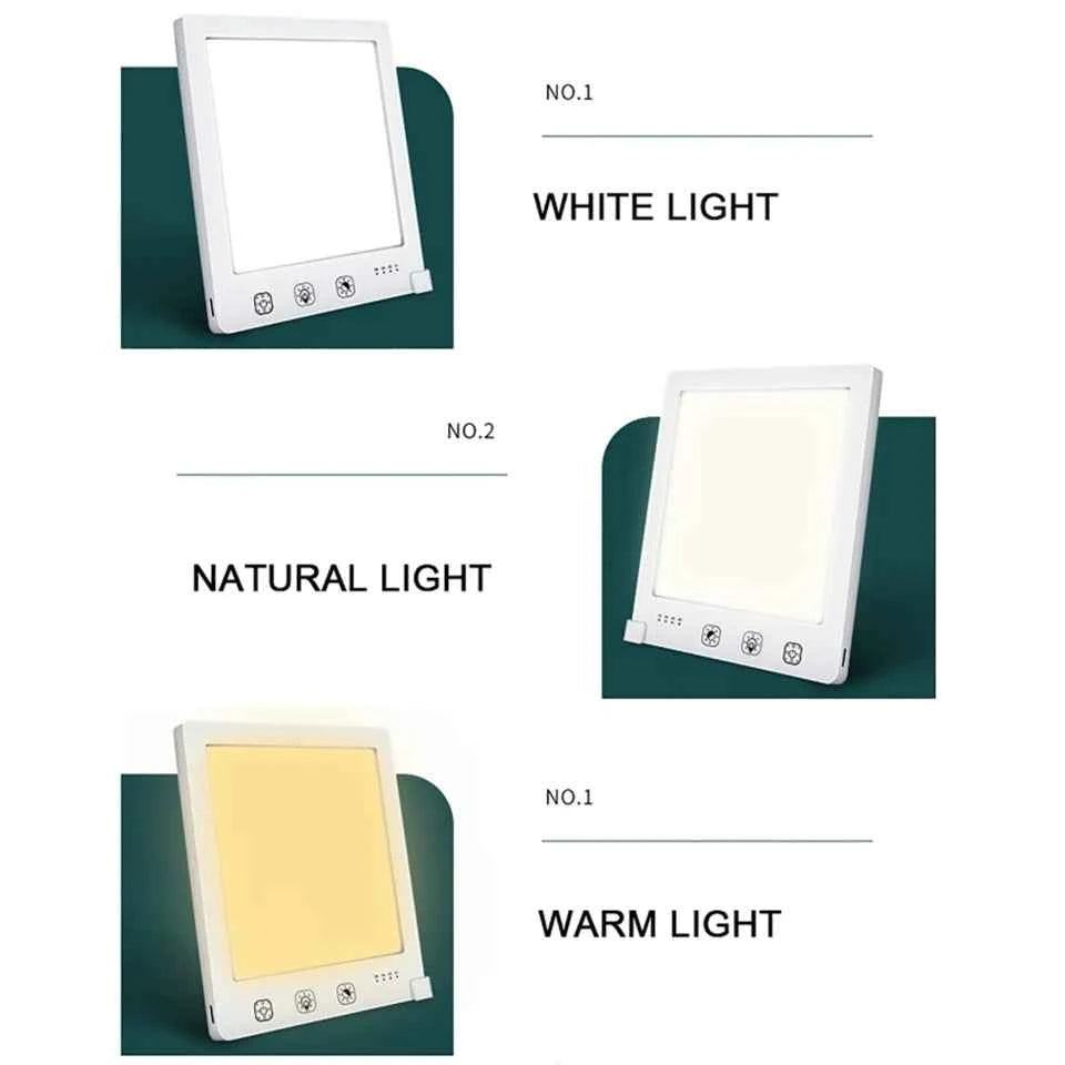 Lampe luminothérapie LuxTherapy 12000 avec options de lumière blanche, naturelle et chaude