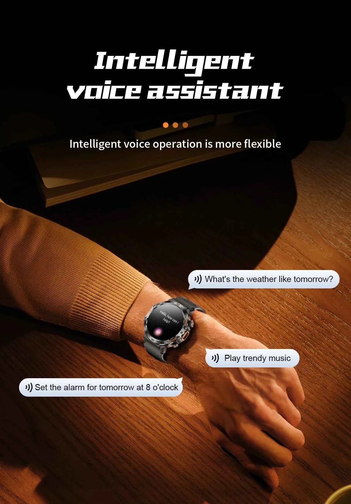 Montre connectée sport suivi performance avec assistant vocal intelligent et design moderne