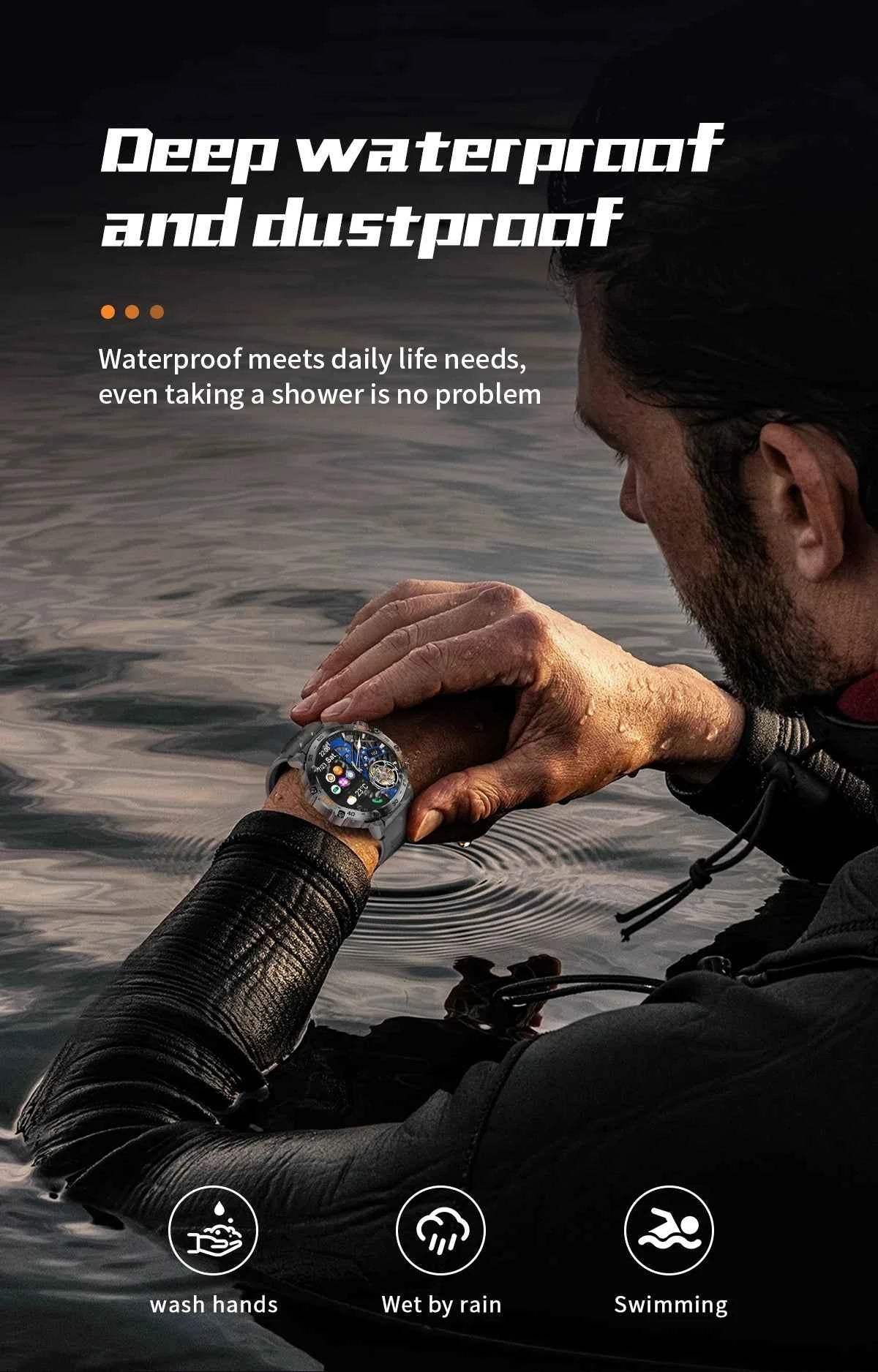 Montre connectée sport suivi performance étanche et résistante à la poussière pour les activités aquatiques