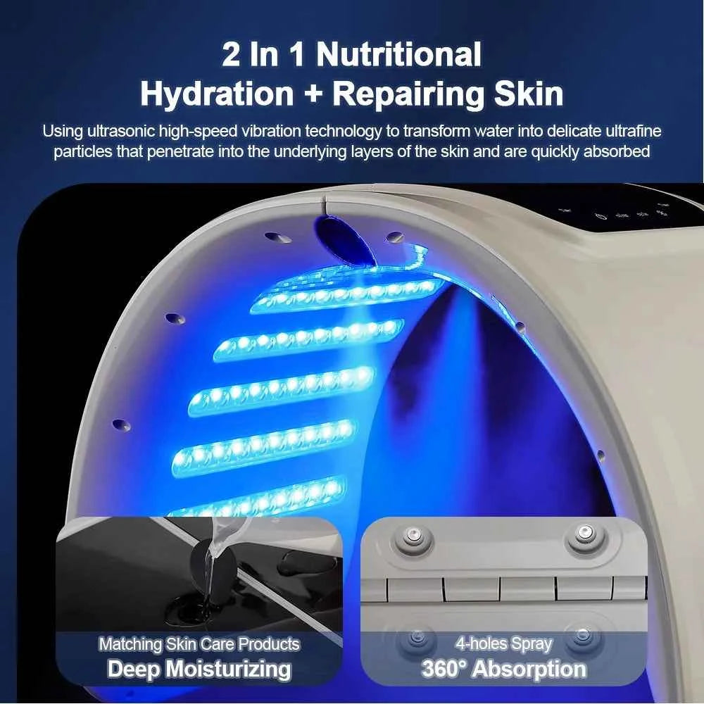 Appareil de luminothérapie LED avec hydratation intelligente pour une peau réparée et bien hydratée