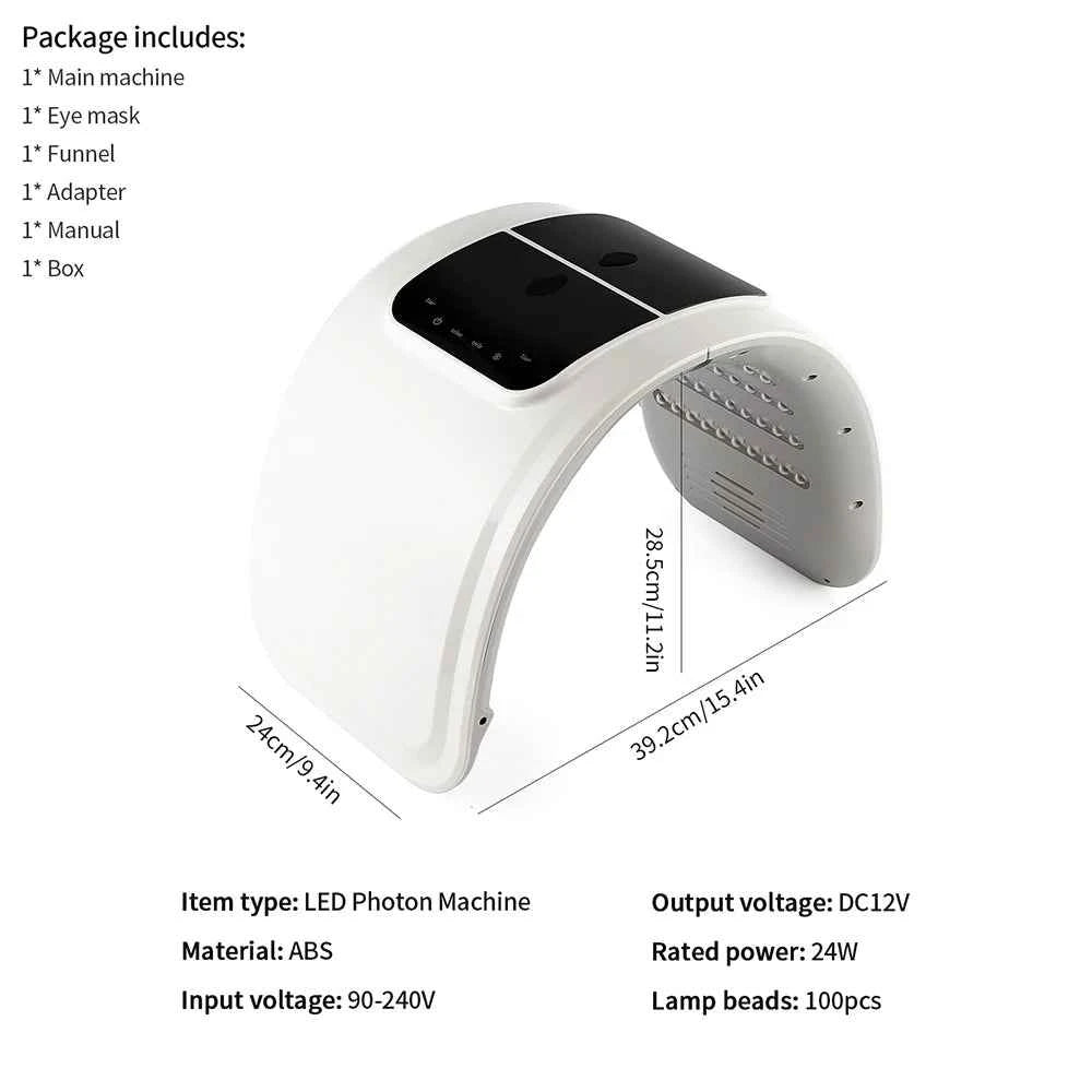 Appareil de luminothérapie LED avec hydratation intelligente, design moderne pour soins de la peau