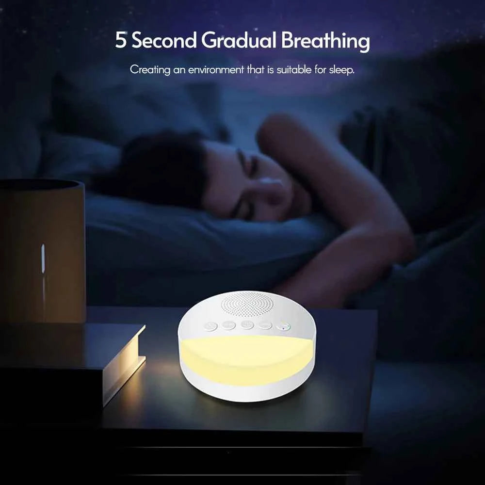 Machine à bruit blanc & lumière pour bébé avec fonction de respiration graduelle pour un sommeil apaisant