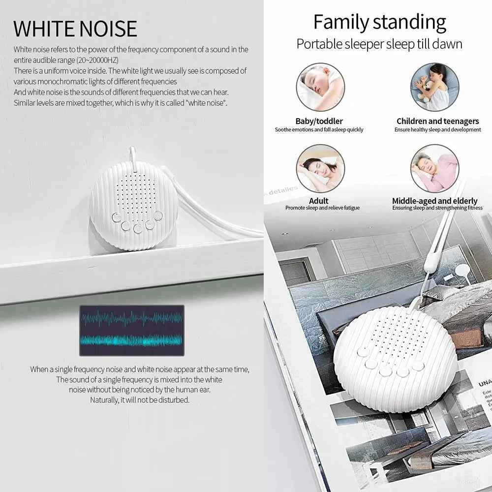 Machine à bruit blanc portable Le terrier du bien-être avec fonctions pour bébés, enfants et adultes