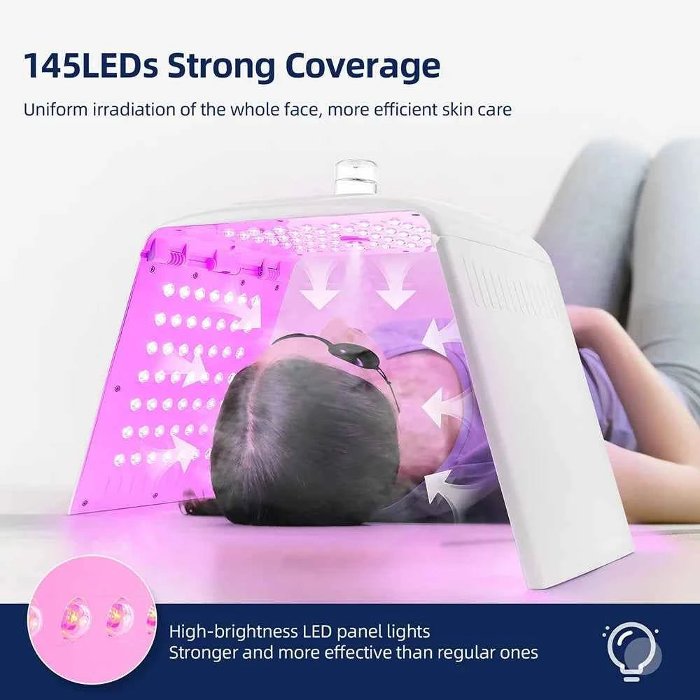 Machine luminothérapie LED pliable avec 145 LEDs pour un soin de la peau efficace et uniforme
