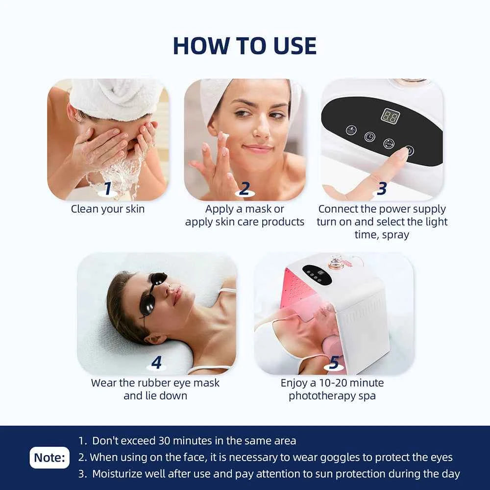 Machine luminothérapie LED pliable utilisée pour un spa de photo-thérapie de 10 à 20 minutes