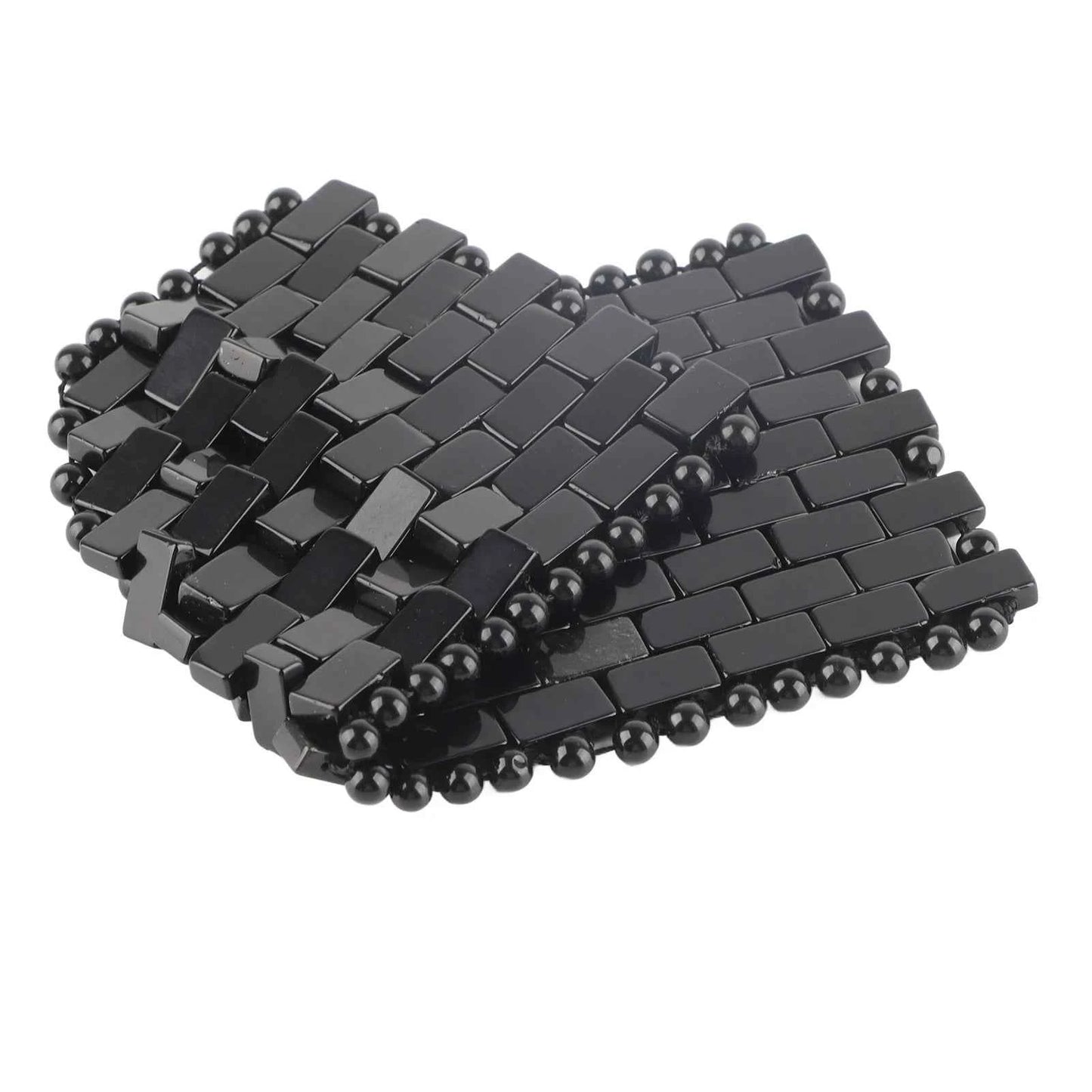 Bracelet en obsidienne noire avec perles pour la méditation et le bien-être, associé au masque de jade pour récupération naturelle oculaire